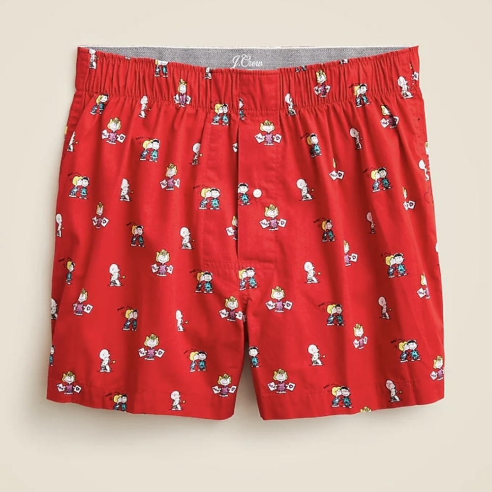 J.Crew Peanuts Gang Boxers Red Hearts SMALL 29-31 BNWT RETIRED 2025